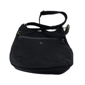 Travelon Black Tote Shoulder Bag | Small Size, Gold Hardware